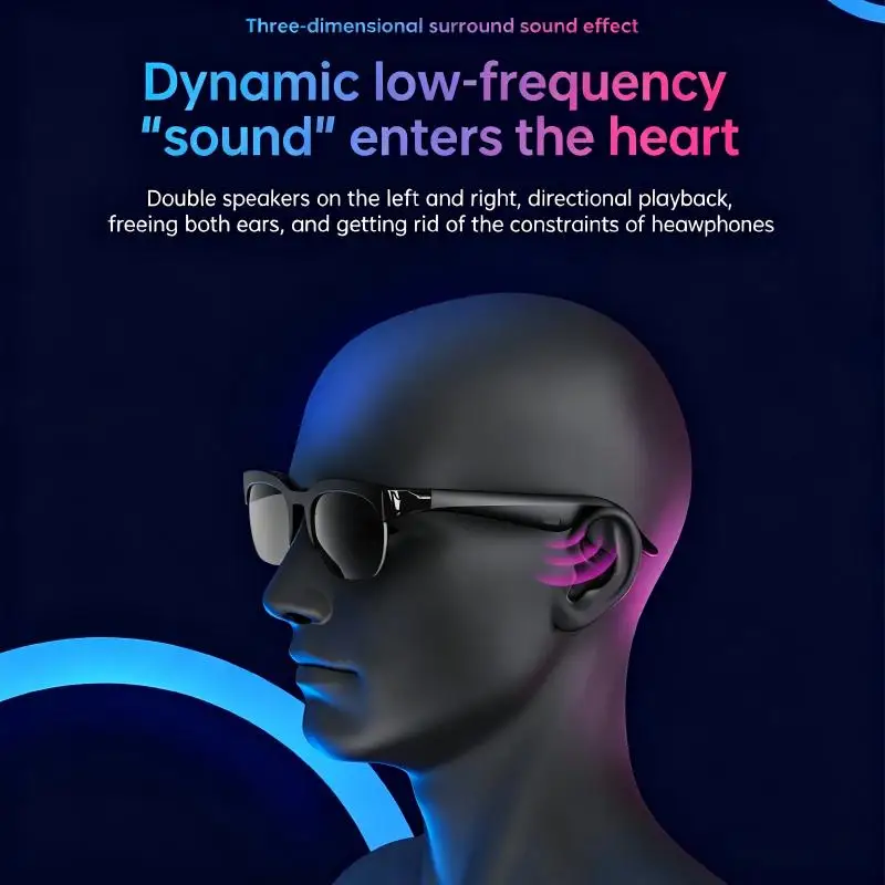 Lenovo Smart Glasses 1600W Camera 8K Shooting AI Real-time Translation Bluetooth 5.4 Earphones Call Recording Music Sunglasses image 6