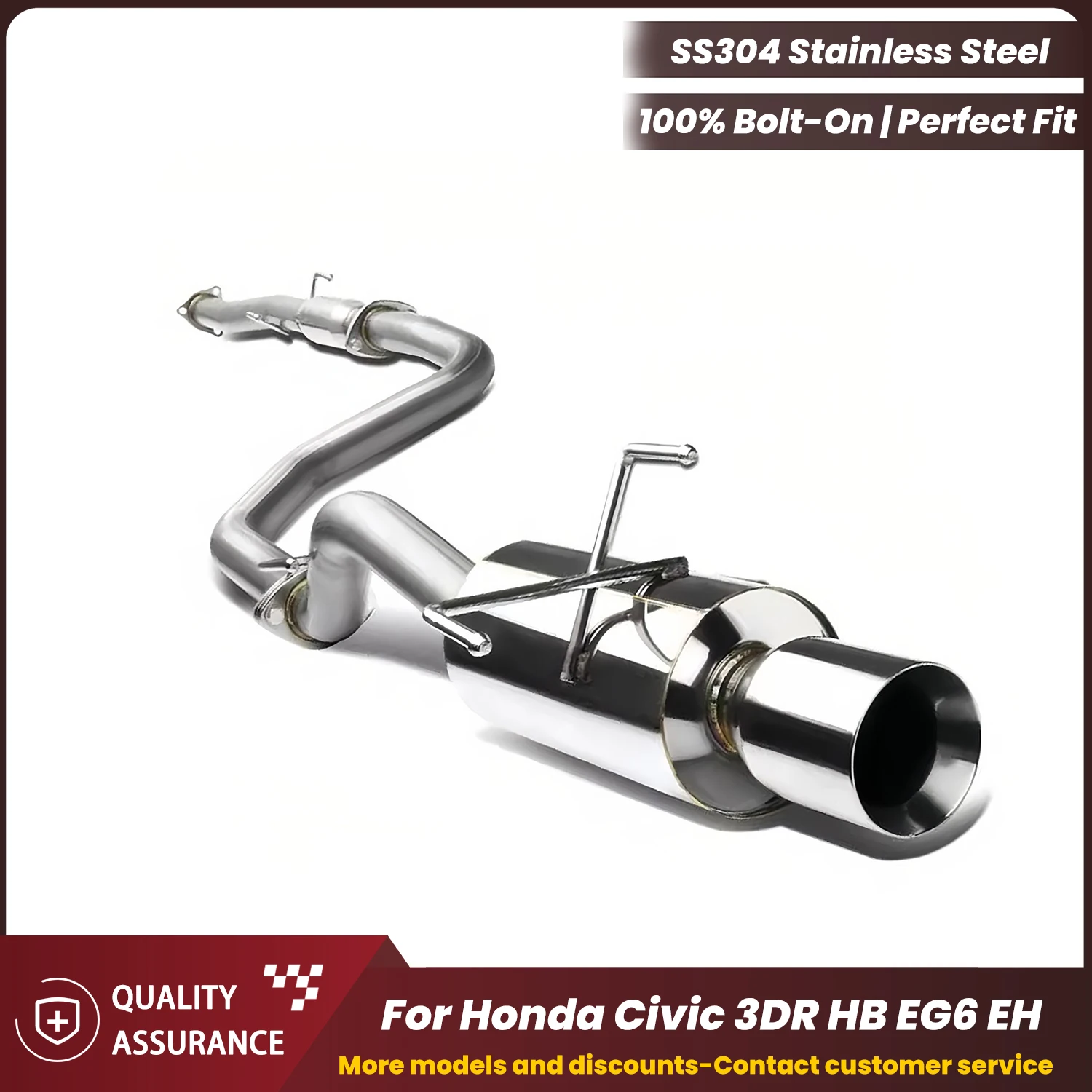 

Aggressive Exhaust Sound ECCF Valved Catback Exhaust For Honda Civic 3DR HB EG6 EH Performance Upgrade Easy Installation