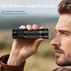 HABO 8x25 Full Metal Monoculars Telescope Multi-layer Coated Imaging Clear Mini Portable Travel Opera Theater Museum Binoculars