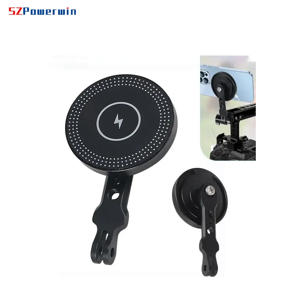 Handyhalter Ständer Magnetisches kabelloses Ladegerät 15W Stativadapter 1/4 Halterung Kaltschuh für MagSafe Magnetladestation