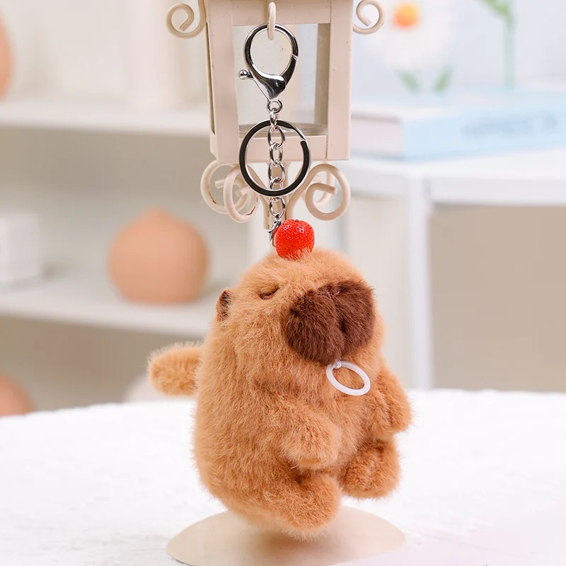 Capibala tail swish singing glowing water guinea pig cute plush keychain birthday gifts and home decorations