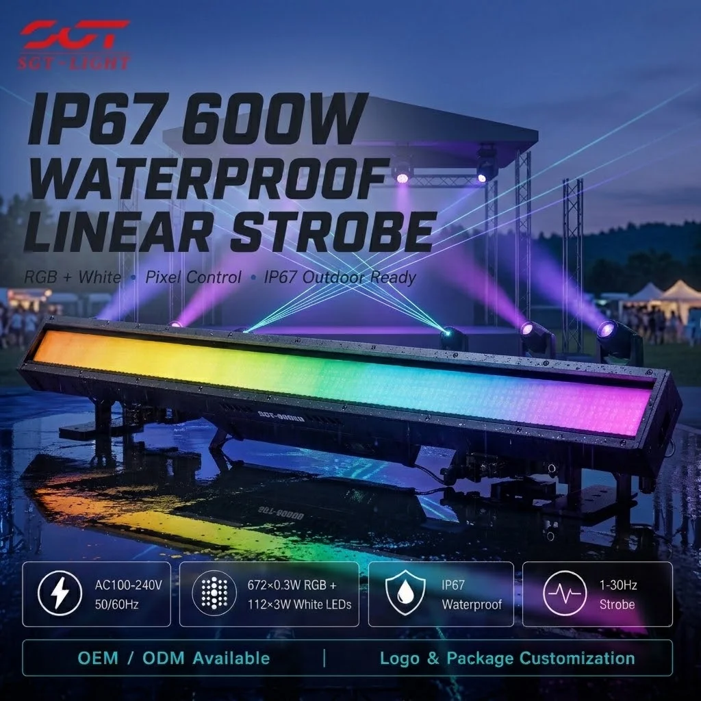 IP67 Professional Stage Lighting Pixel Line 3IP 600W LED Strobe Light Bar With Electronic Atomization for Music Festival
