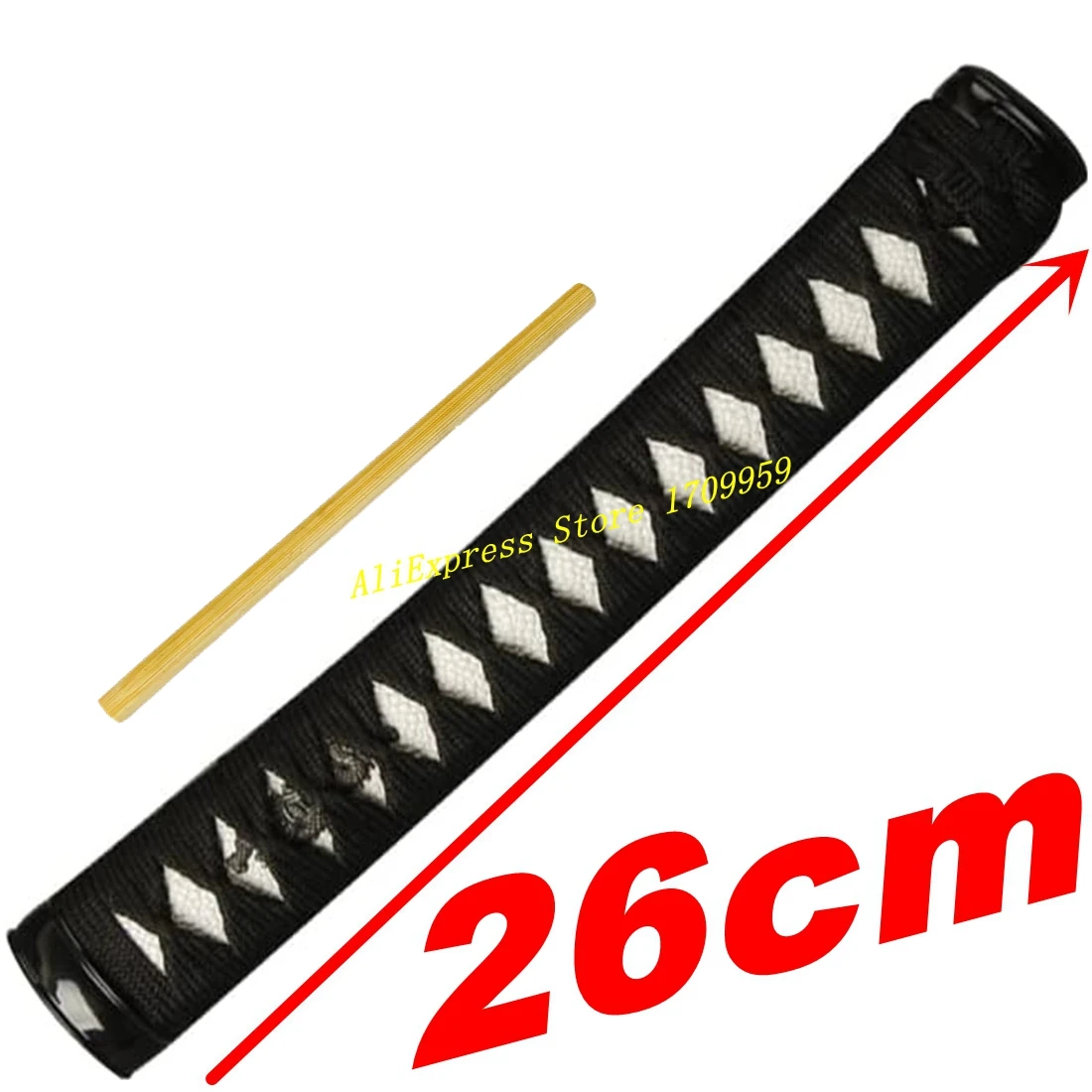 26cm tsuka katana alça acessórios liga preta menuki fuchi kashira mekugi japonês samurai espada punho conjunto acessório