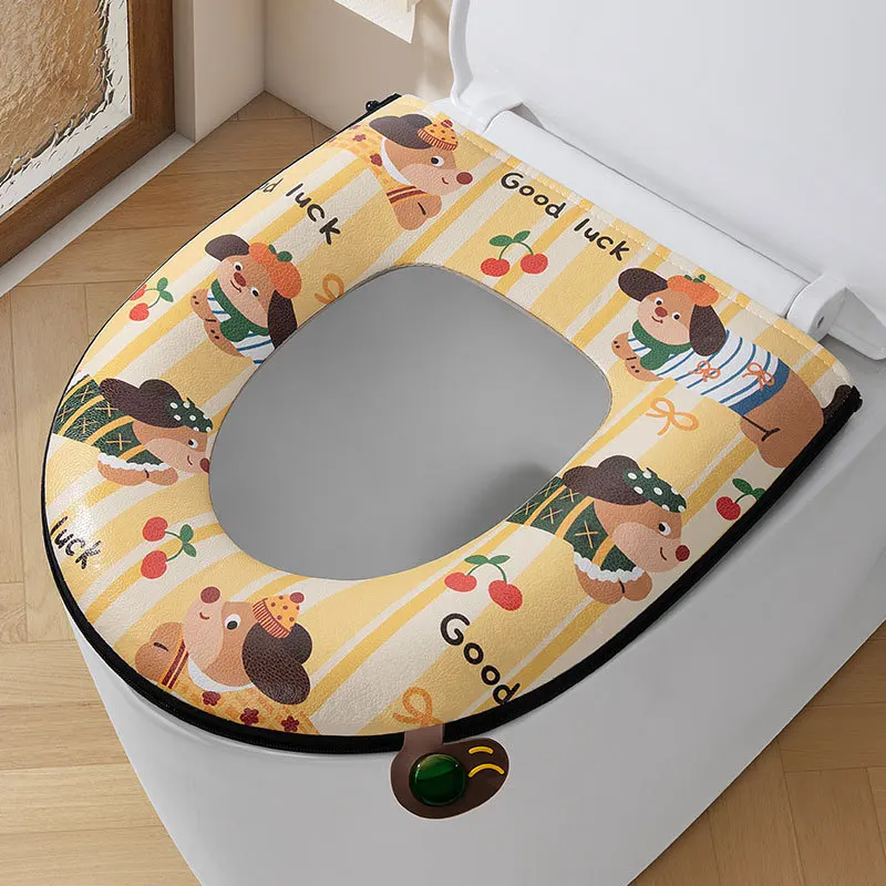Waterproof Toilet Cushion, All-season Universal, Aromatherapy Zipper, Household Toilet Cushion, Summer Style - Detail 1
