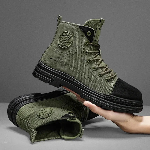 CYYTL Męskie buty Casual Canvas Shoes Winter Designer Luxury Ankle Platform Motorcycle Chelsea Tactical Cowboy Combat Work Hiking