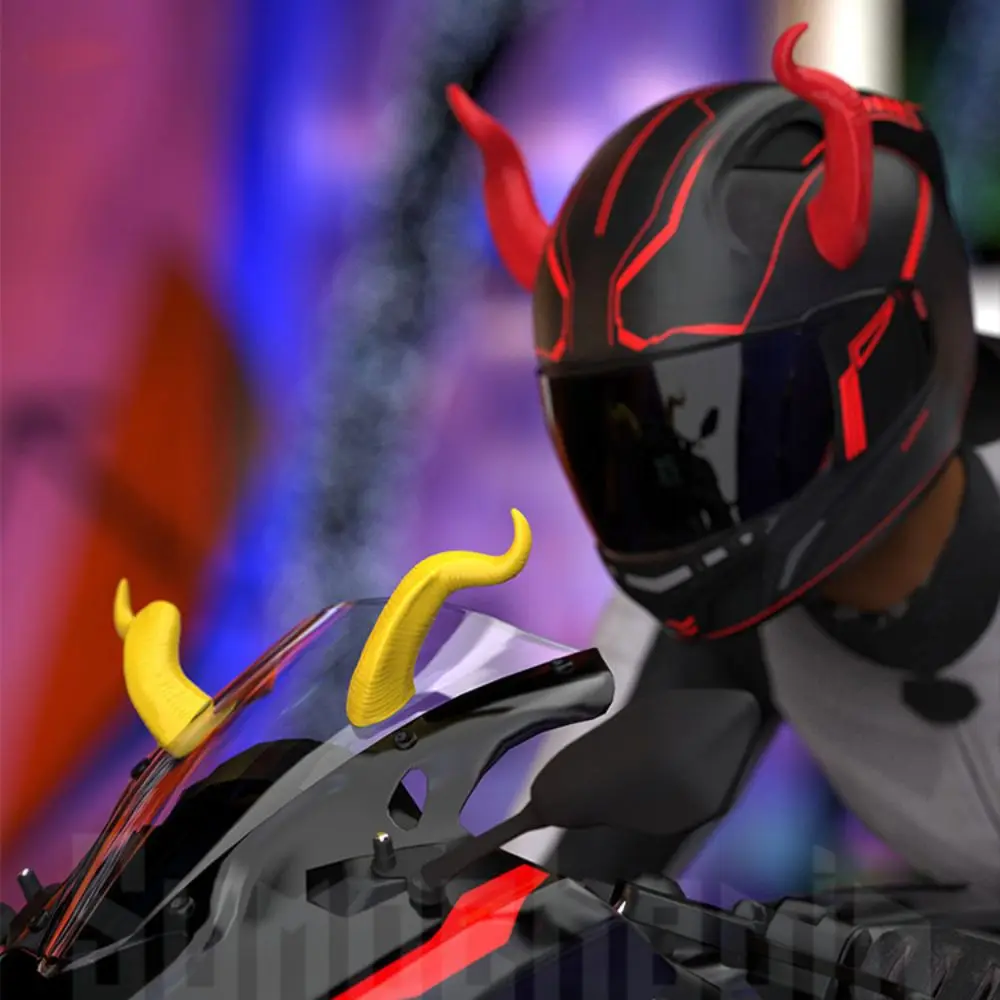 2 قطعة خوذة دراجة نارية قرون دراجة نارية خوذة الديكور قرون الشيطان Motobike الكهربائية التصميم خوذة الديكور