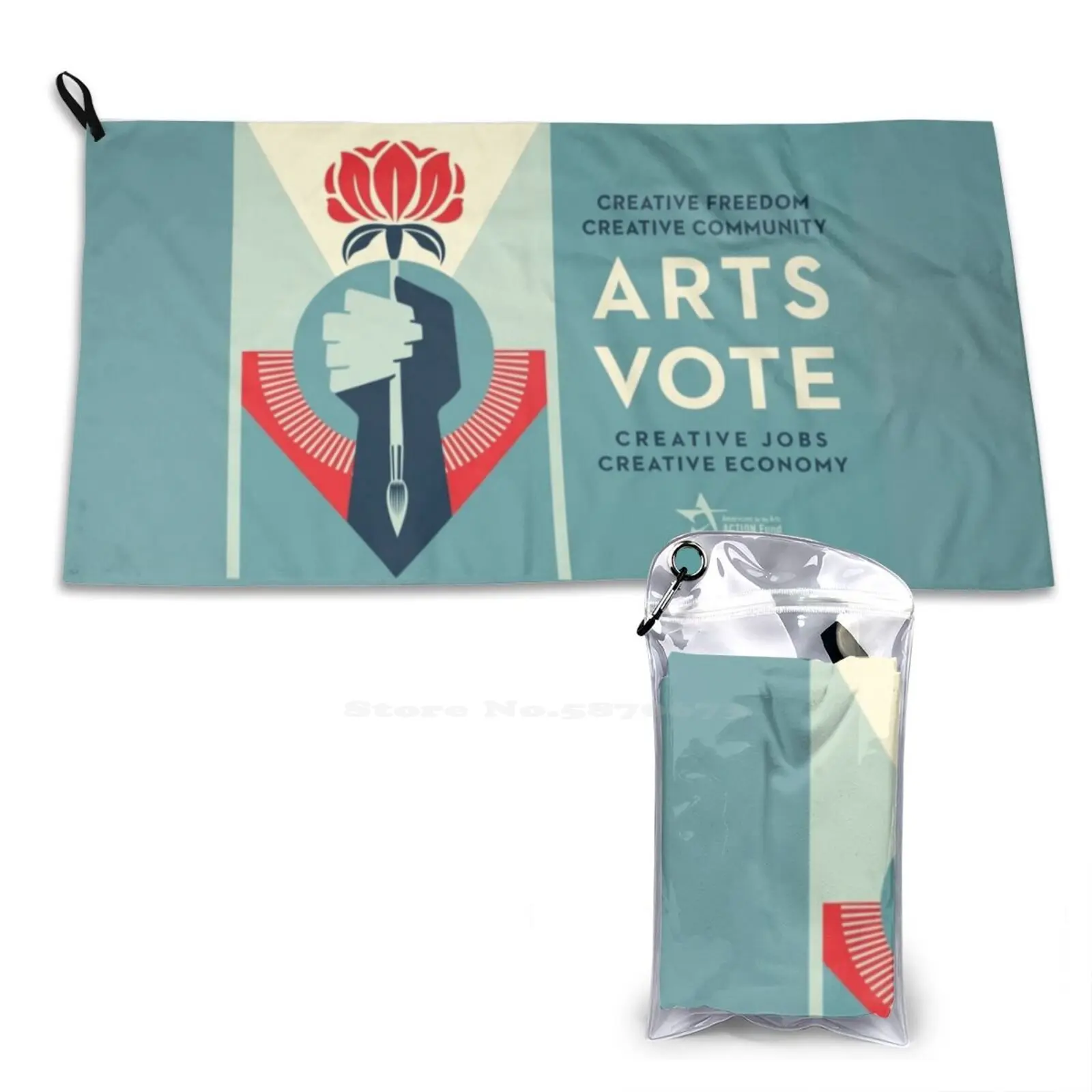 Artsvote 2020 Logo Soft Towel Quick Dry Beach Towel Shepard Fairey Giant Artsvote 2020