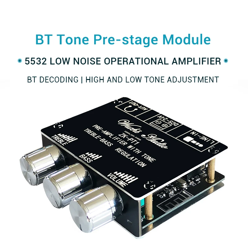 بلوتوث 5.0 الصوت جهاز فك رموز جهاز الاستقبال ستيريو لهجة مجلس حجم تحكم ثلاثة أضعاف باس نغمي preamp مقبض ل مكبر للصوت