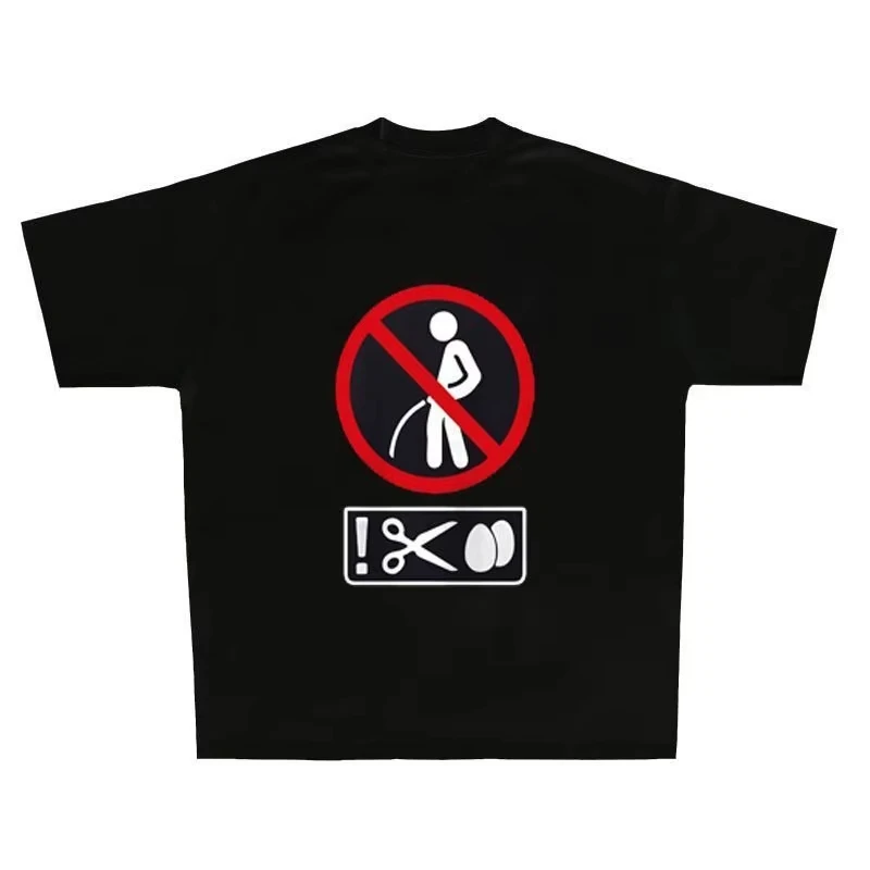 

American Niche Design Spring/Summer New Spoof Pure Cotton Heavy Loose Men's and Women's Short-sleeved T-shirts Couple T-shirts