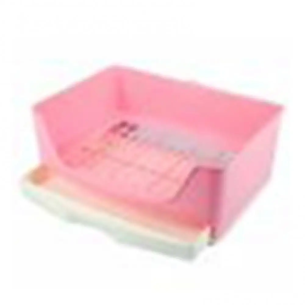 Large Rabbit Litter Box With Drawer Place Firmly Pet Bedpan Corner Toilet Box With Grate Potty Easy Operation Bigger Pet