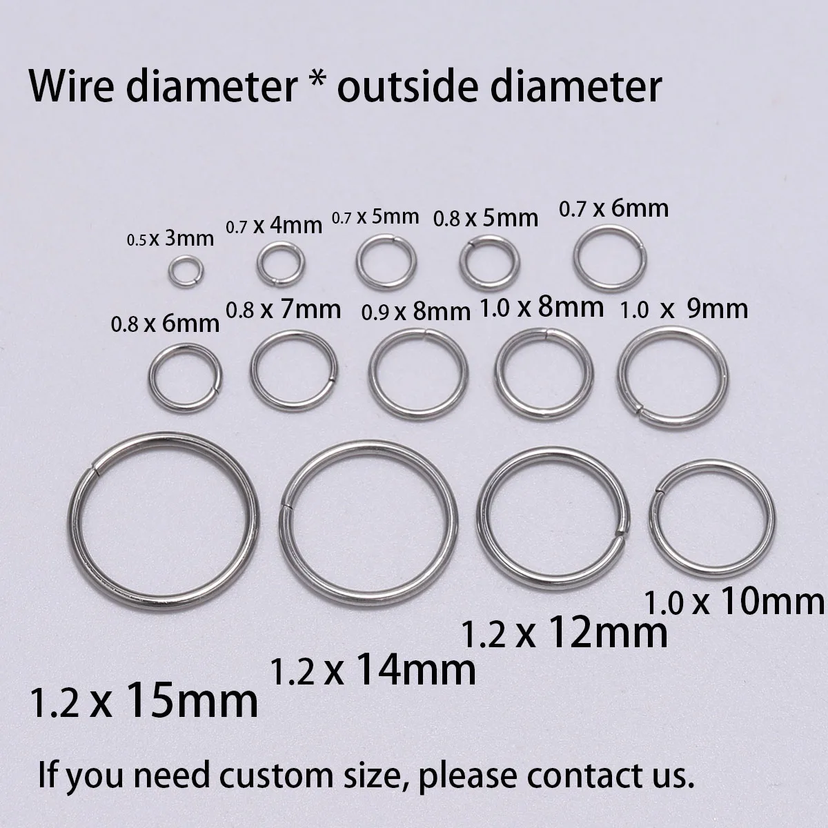 30-200Pcs 3-25mm Stainless Steel Split Ring Open Single Loops Jump Rings Connectors for DIY Jewelry Making Findings Accessories