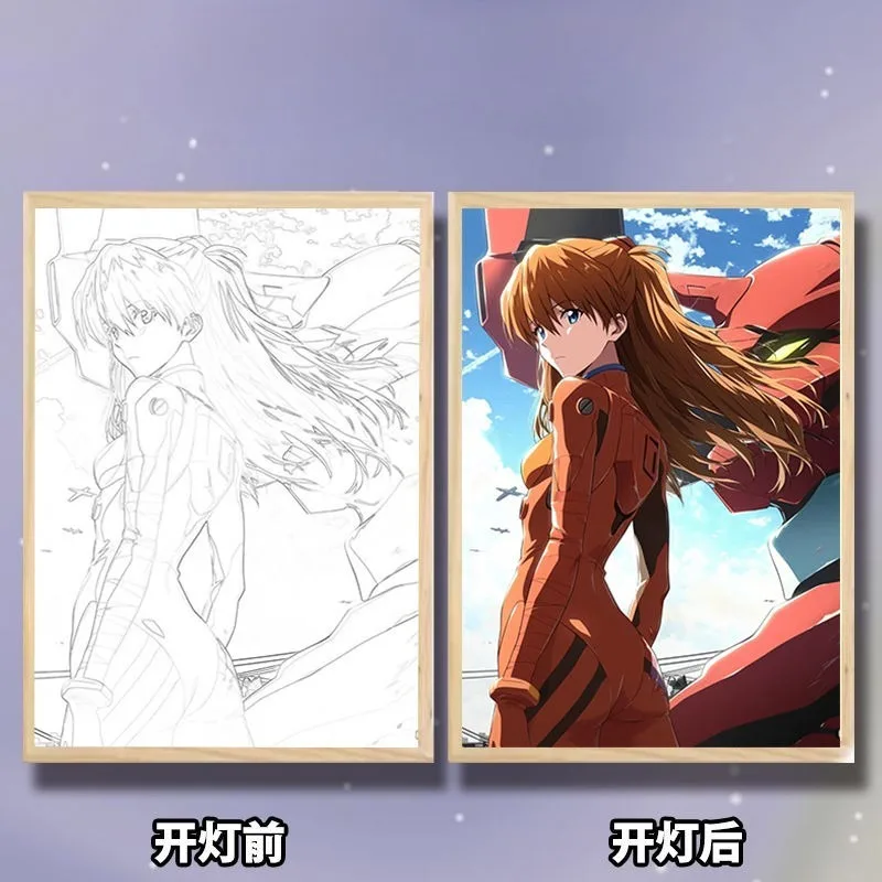 Neon Genesis Evangelion Lighting schilderij Perifere Asuka driedimensionale fotolijst woonkamer ins windlantaarn schilderij