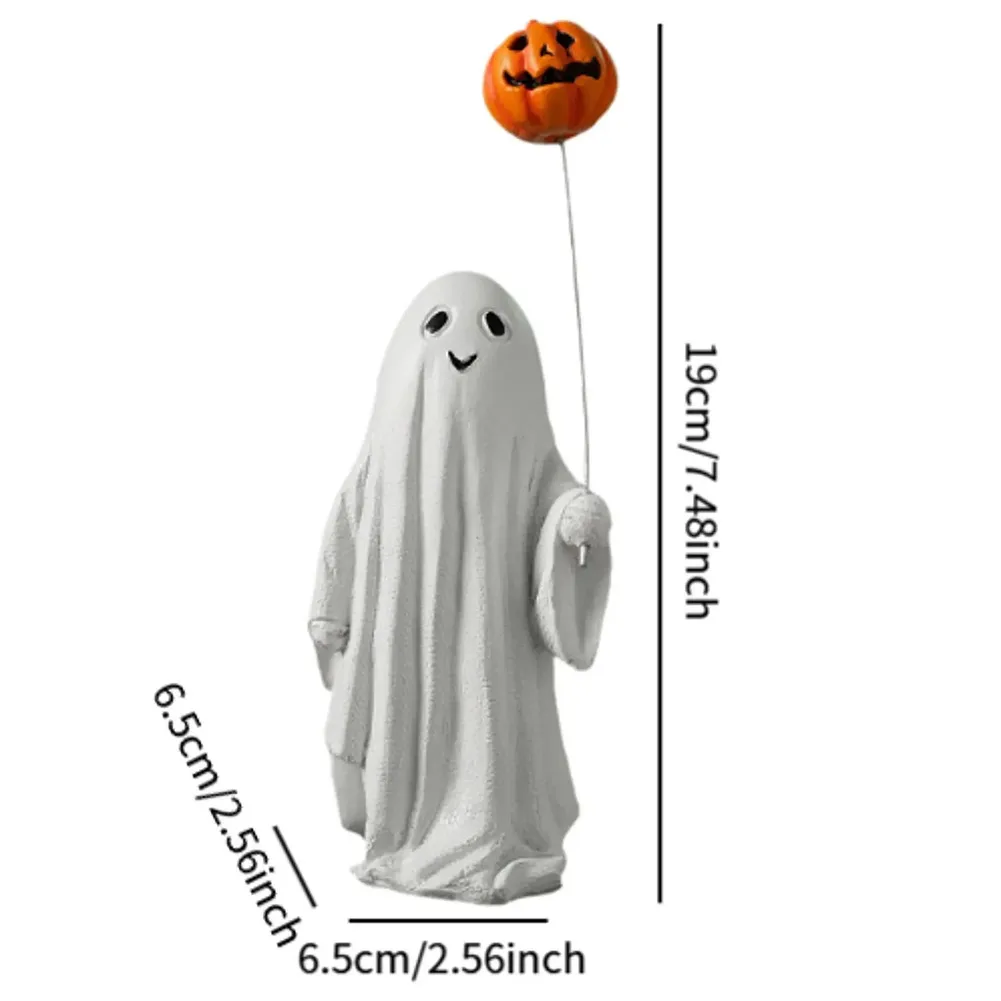 زينة الهالوين، إصبع متوسط متوهج، ديكور تمثال أشباح لطيف، ديكور طاولة المنزل، تمثال أشباح مخيف صغير