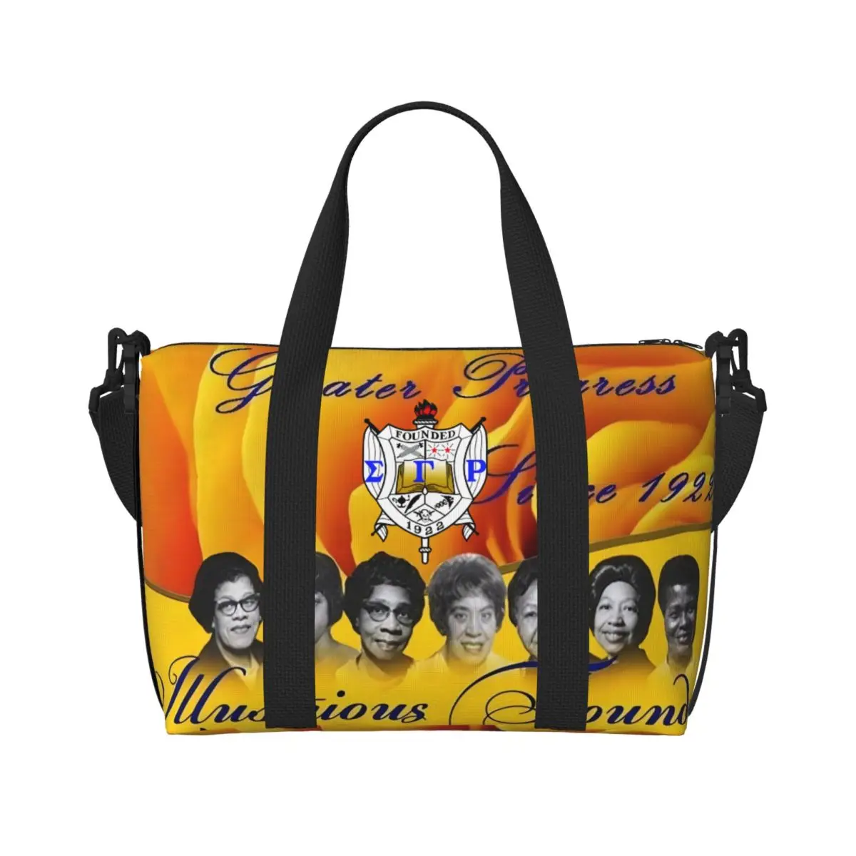 

Custom Sigma Gamma Rho Beach Tote Bag for Women African American Sorority Big Compartment Beach Gym Travel Bags