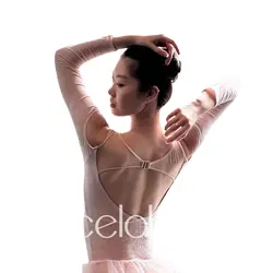 Ballet Leotard for Women Practice Velvet Print Shoulder Long Sleeve Gymnastics Performance Adult Aerial Yoga Onesuit