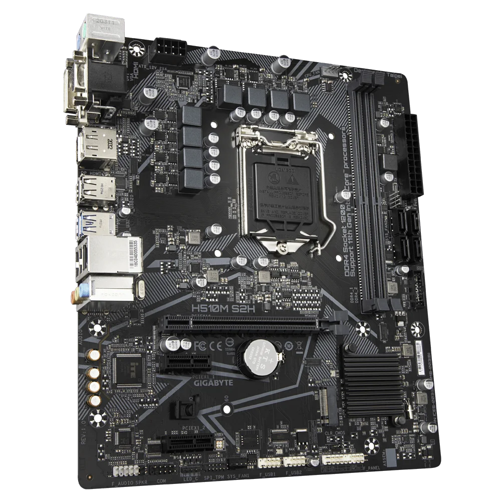 Imagem -04 - Gigabyte-placa Mãe Usada H510m S2h Intel H510 Lga 1200 Suporte Ddr4 Max up 64gb Usb 3.2 Micro Atx Cpu de 11ª e 10ª Geração