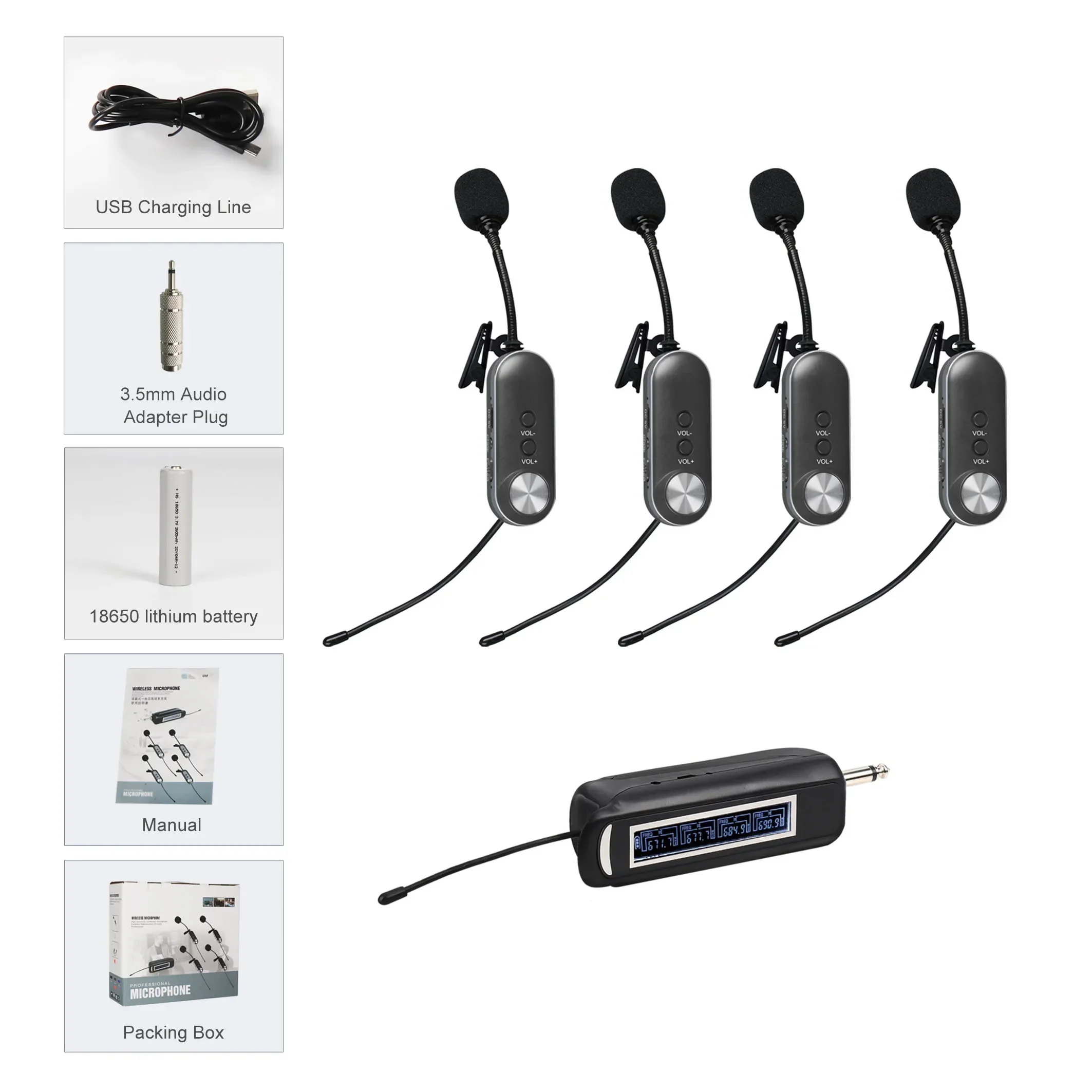 Microfono wireless da bavero Microfono per telefono Microfono wireless Uhf