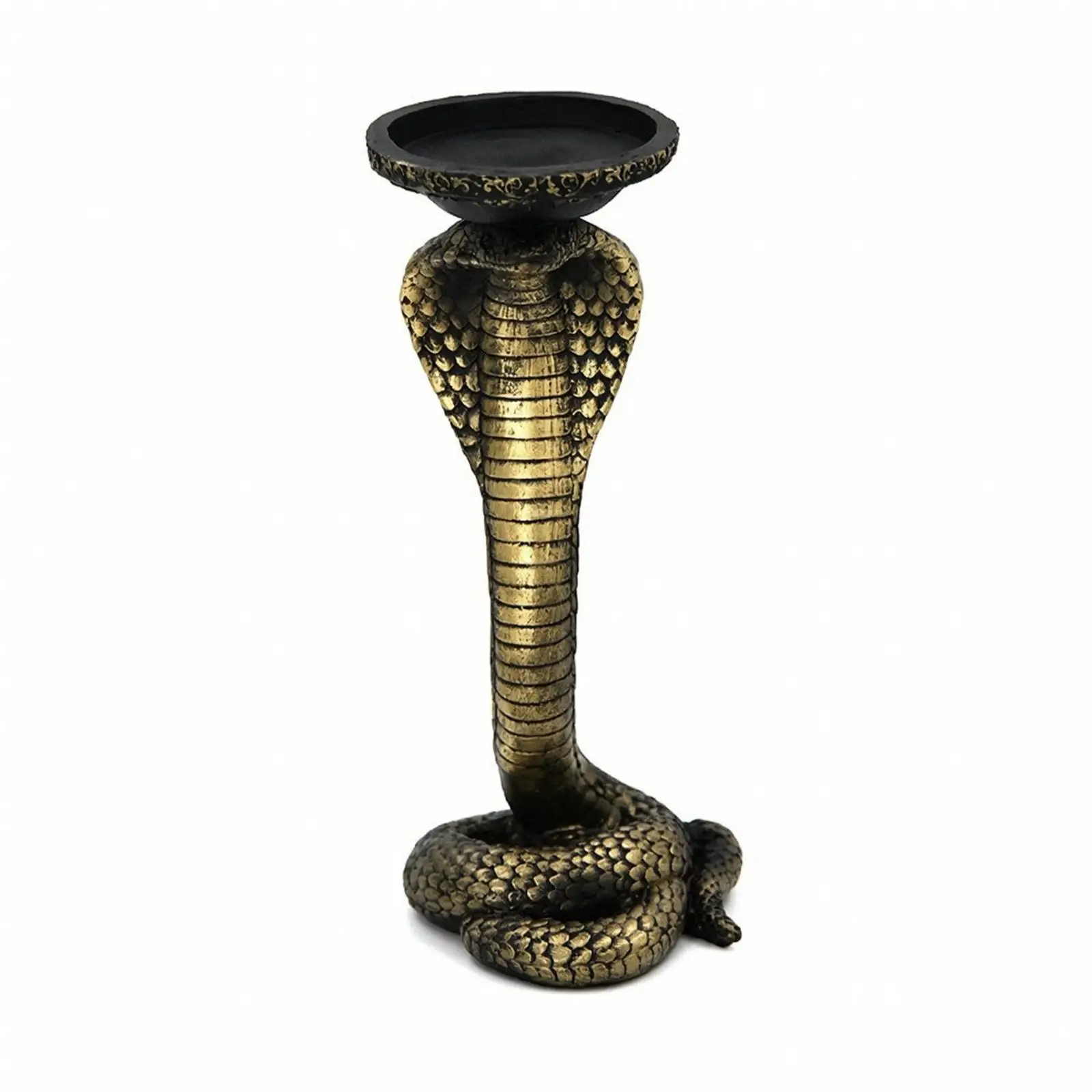 Snake Candle Holder Antique Gilded Animal Figure Striking for Halloween