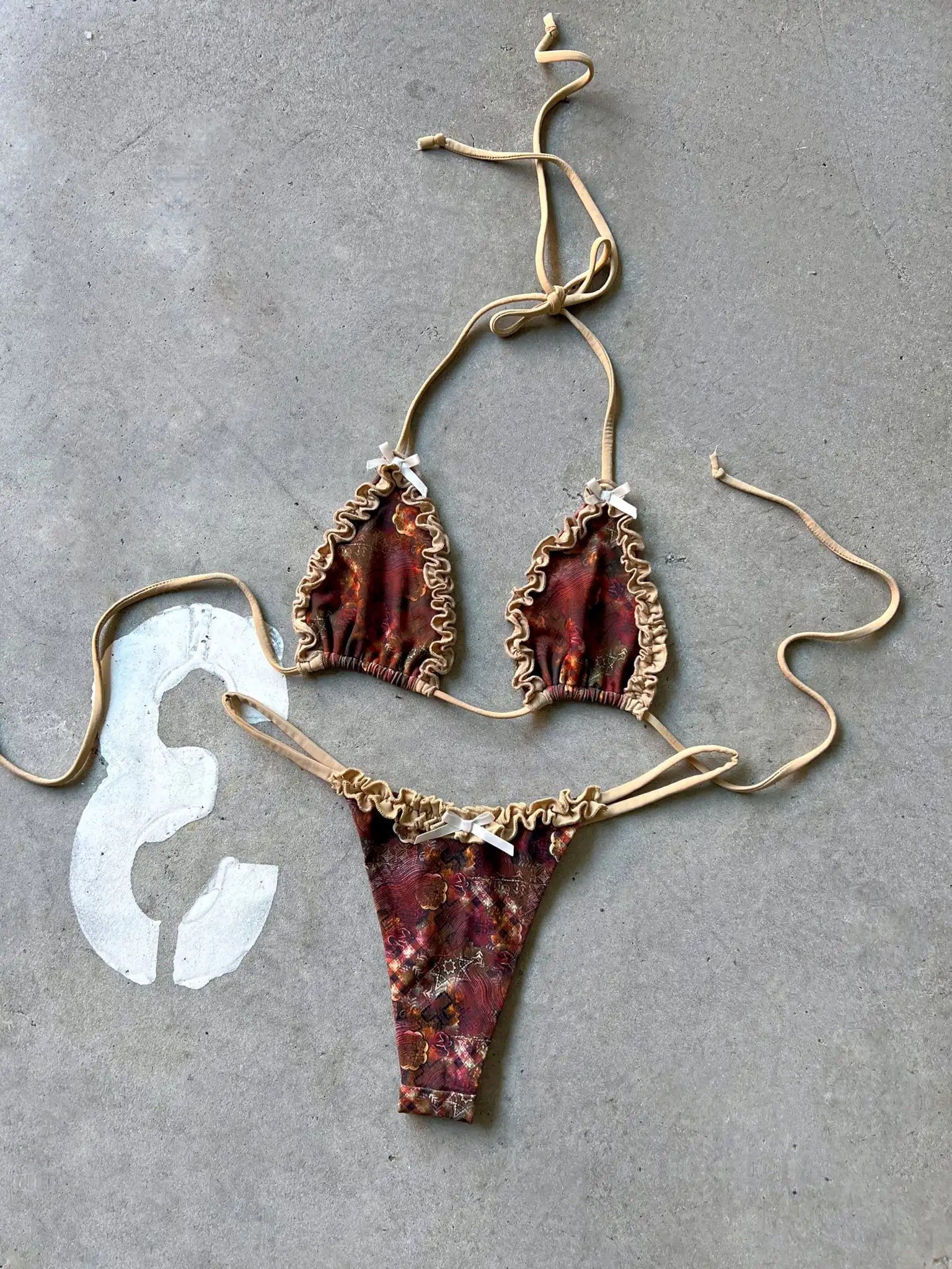 Traje de Baño Brasileño 2026, Sexy, con Cordones, Estampado Retro, Bikini para Mujer, Traje de Baño Estampado, Espalda Descubierta, Biquini, Ropa de Playa, Vacaciones