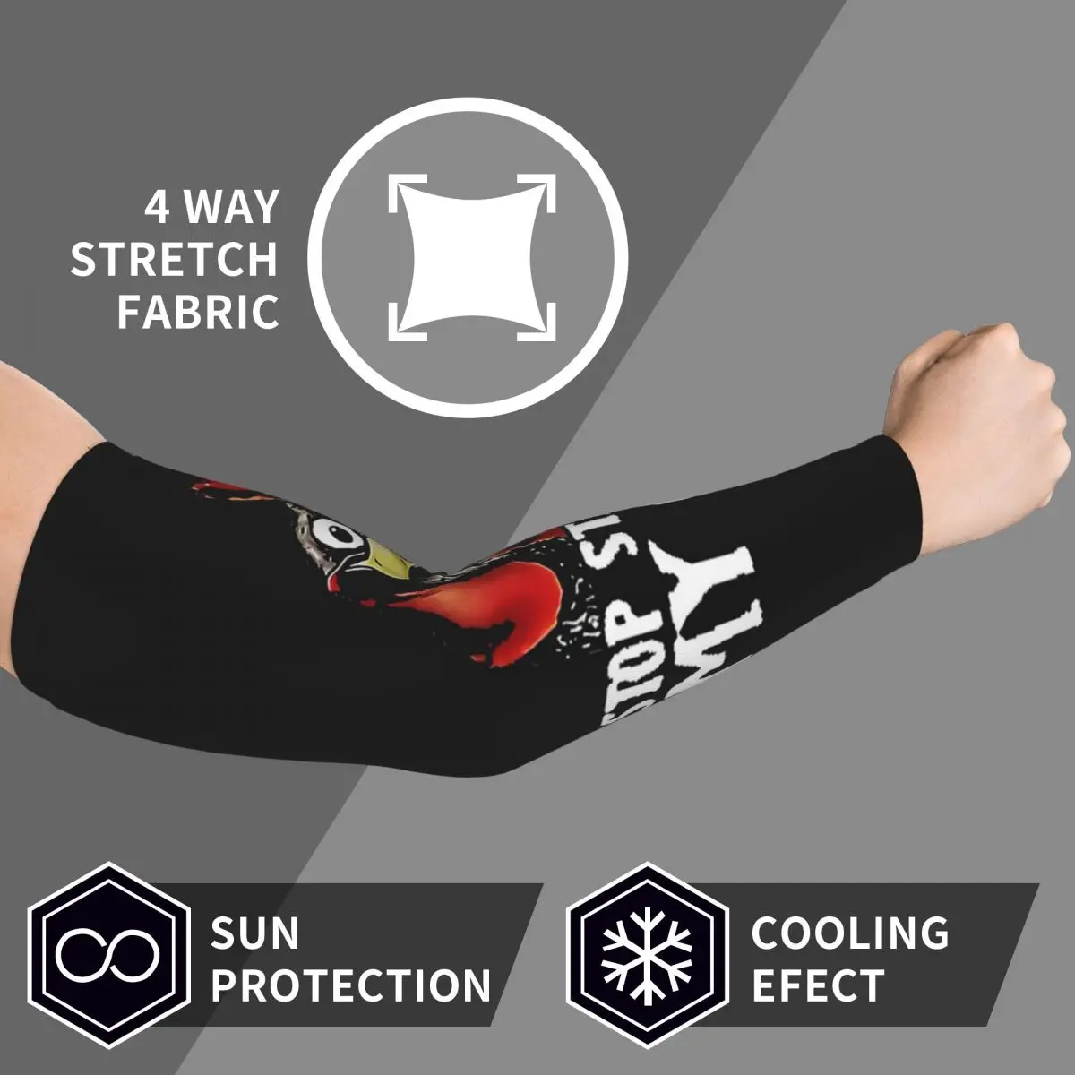 動物が私のペニスを見つめるのをやめる ギャングスター チキン アームスリーブ 男女兼用 日焼け止め タトゥーカバー スポーツ冷却 サイクリング