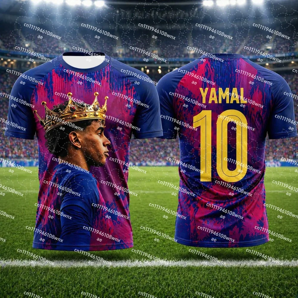 NO.10 Soccer Quick-drying T-shirt Parent-child Short Sleeve Crewneck Yamal Player Graphic Football Match Cheer Jersey