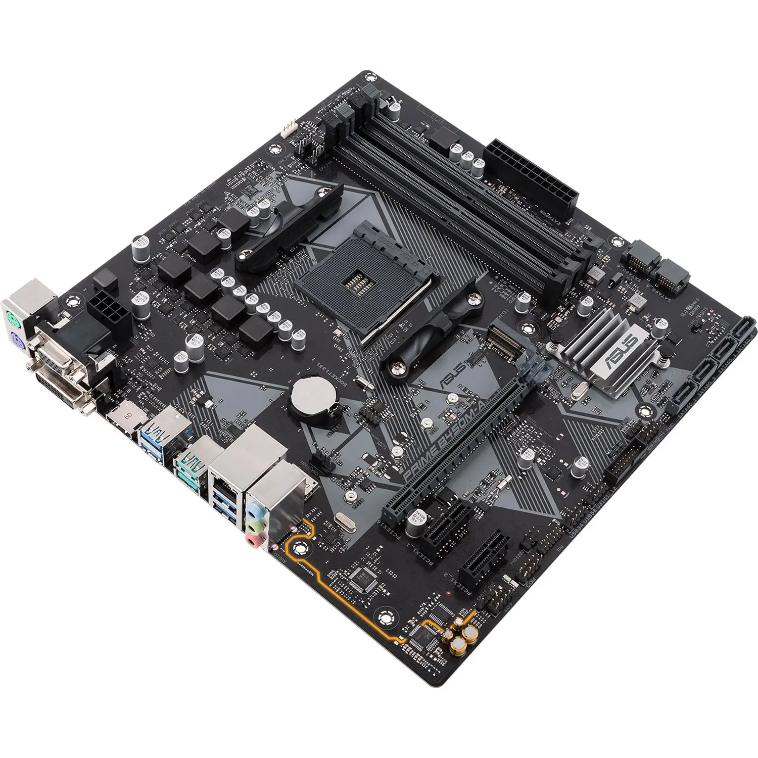 Imagem -04 - Placa-mãe Asus Prime B450m-a Amd Am4 B450m Suporte para Placa-mãe Ryzen 5600 1500 3600 5700 4600 Cpu Micro Atx Ddr4 128gb