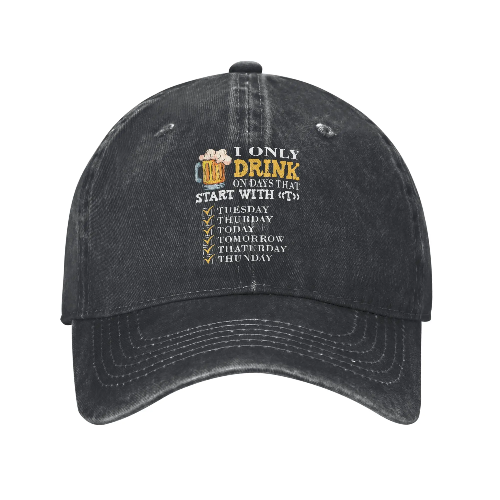 Beer Funny Alcohol Drink Lover Baseball Cap Fashion Distressed Washed  Headwear Unisex Outdoor Summer Adjustable Caps Hat