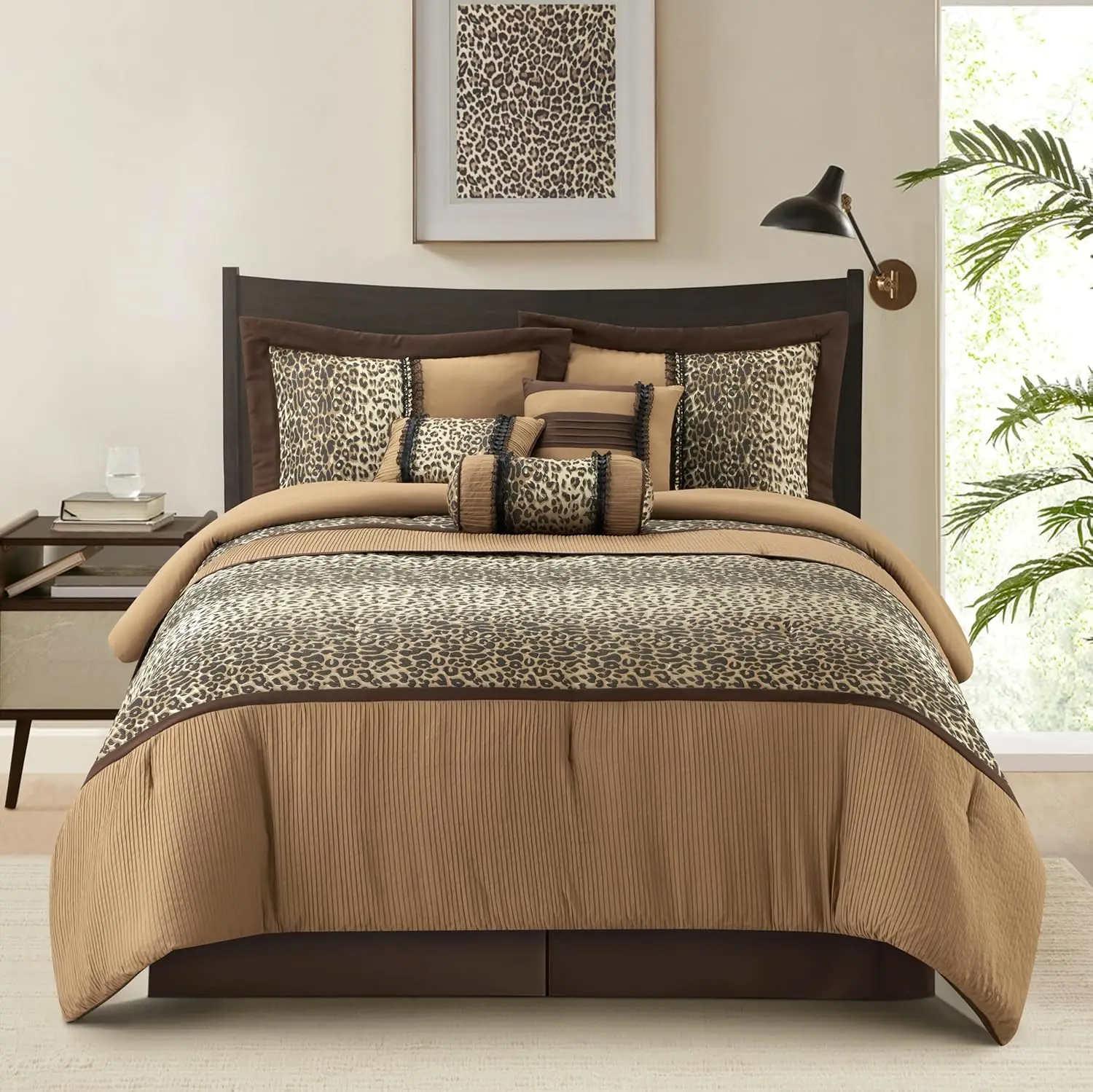 Queen Size Comforter Sets, 7 Piece, Ultra Soft, Premium Microfiber, Bedskirt, Pillows & Shams