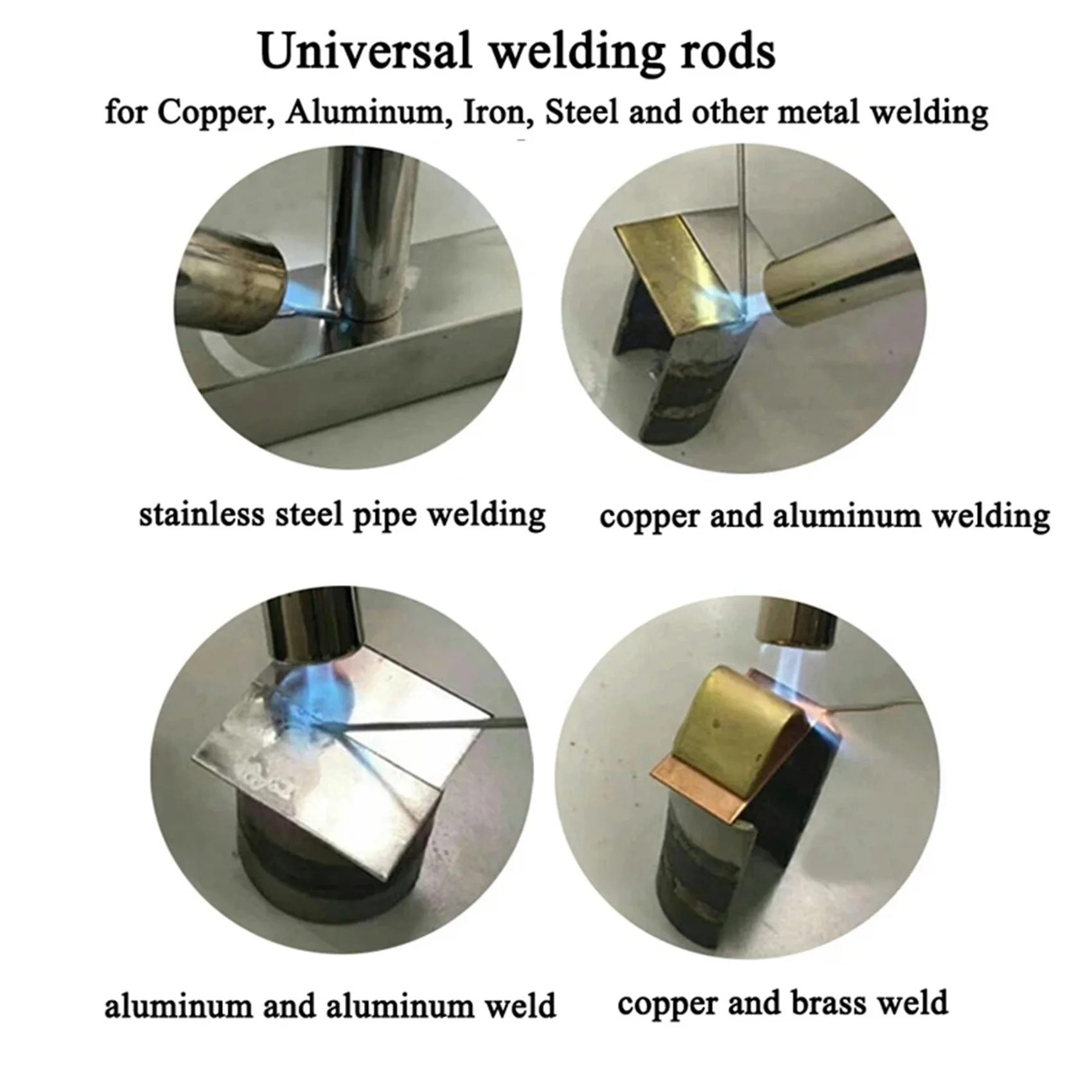 ABUN-20X Universal Welding Rods Copper Aluminum Iron Stainless Steel Flux-Cored Welding Rod Solder Electrode Diameter 1.6Mm