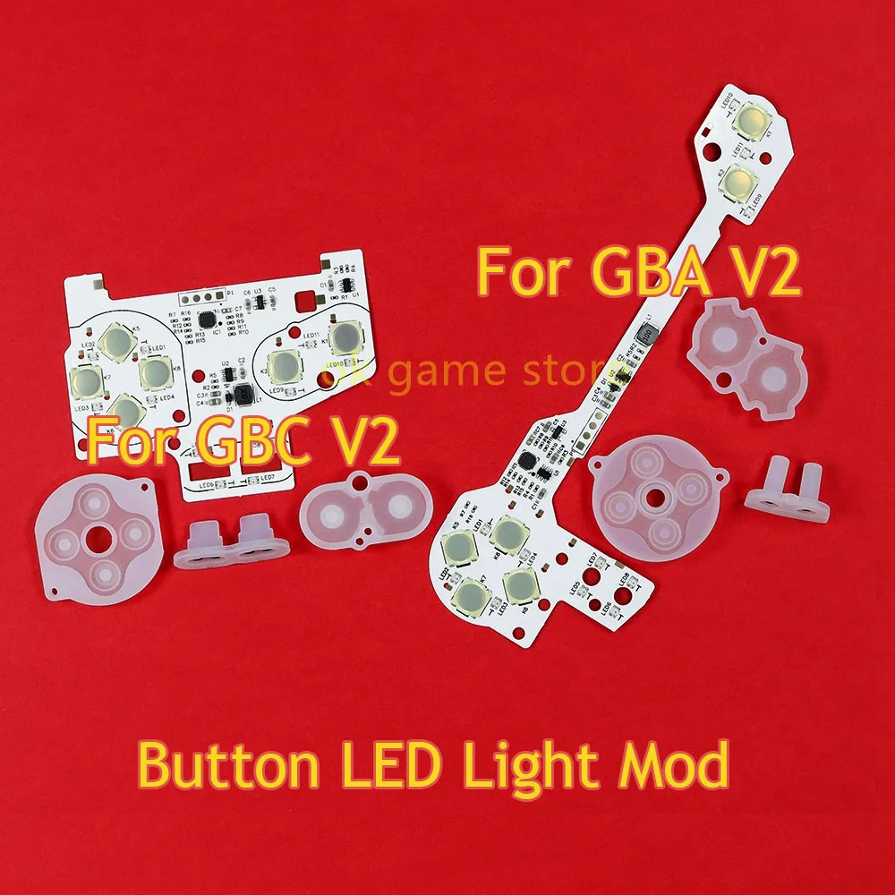 1Set Button LED Light Mod Kit For GBC V2 For GBA V2 Button Conductive Pad Light LED Custom Color Matching Button
