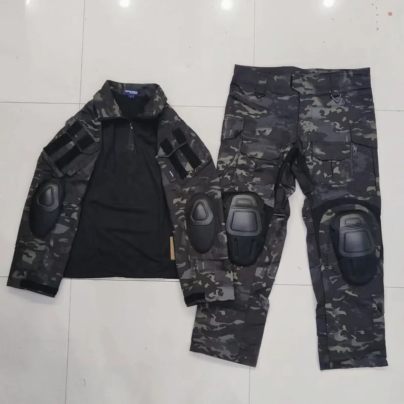 Men's Black G3 Tactical Workwear Set Durable Combat Outfit For Airsoft Training Hiking