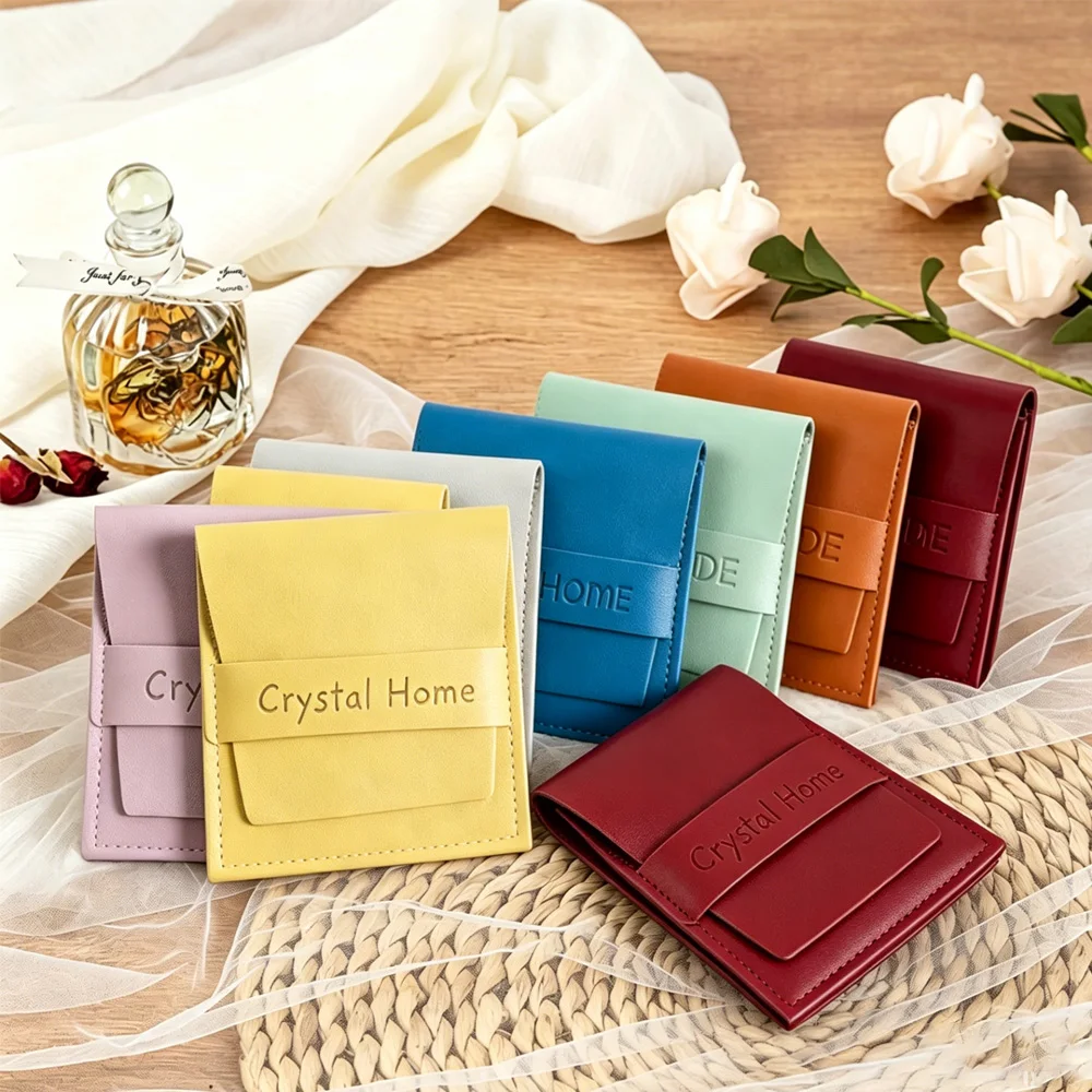 

Wholesale 50PCS/lot Soft PU Leather Jewelry Packaging Bag Wedding Travel Birthday Party Gift Candy Storage Organizer Dust Pouche