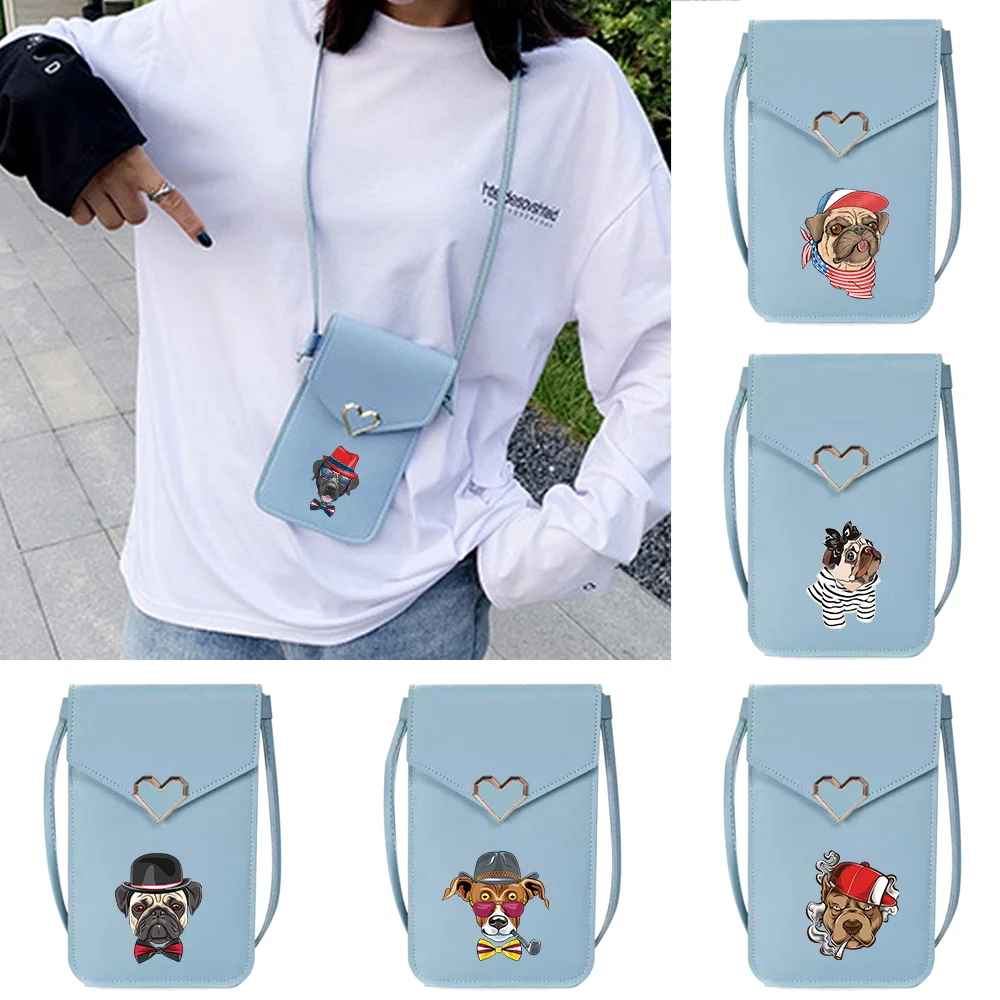 

Portable Mobile Phone Bag Universal Transparent Touch Screen Phone Bags Daily Commute Women Shopping Dog Series Crossbody Bag