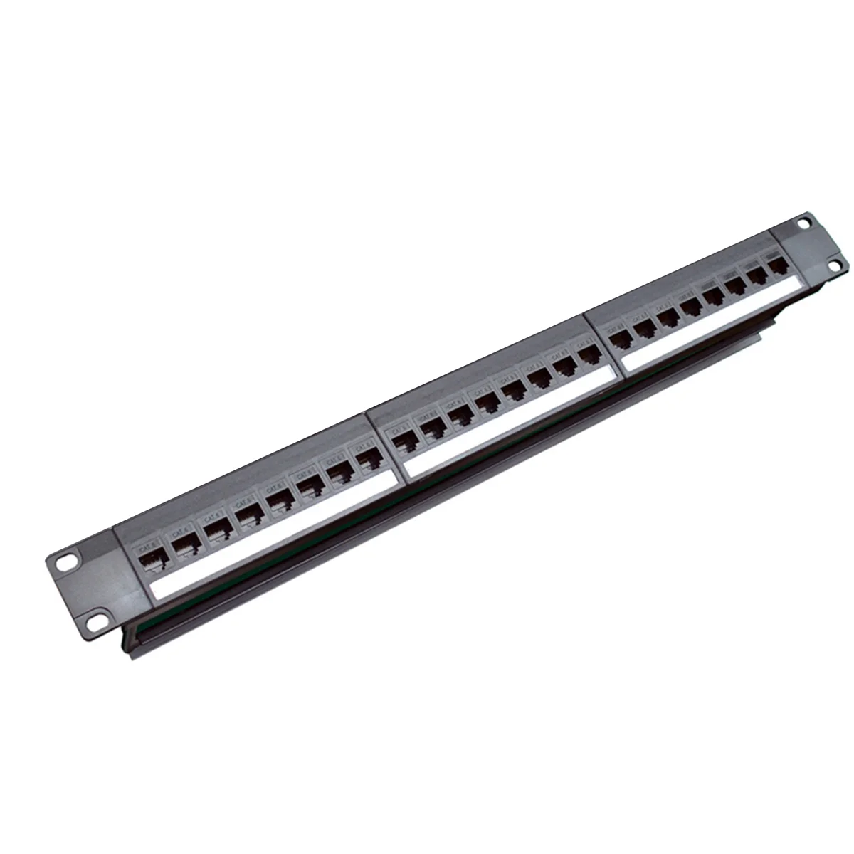 19Inch 1U Cabinet Rack Pass-Through 24 Port CAT6 Patch Panel RJ45 port(RJ45 port) Modular Frame