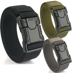1Pcs Men's Canvas Belt - Sporty Style, Quick Release Plastic Buckle, Casual Training and Jeans Accessories