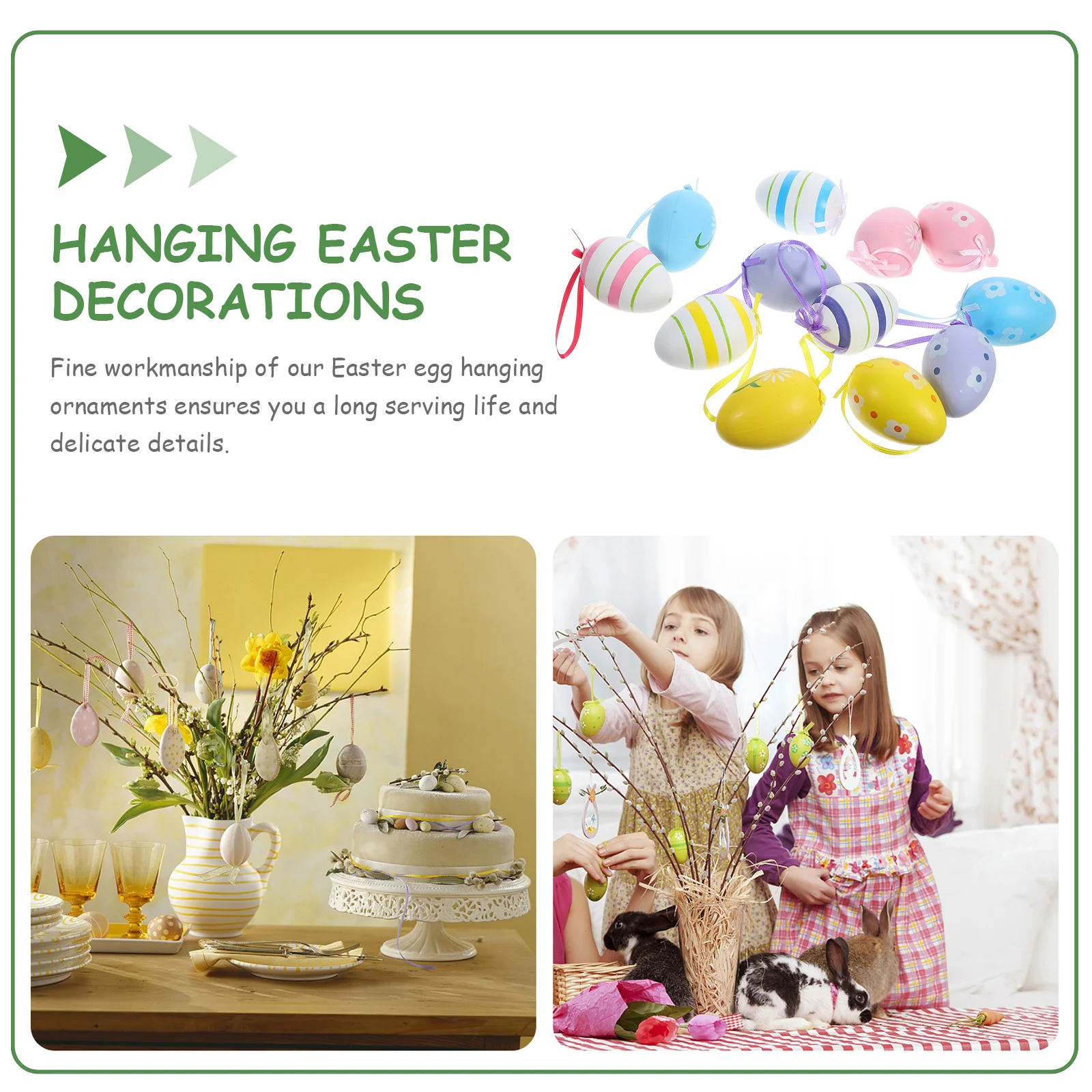 

24Pcs Easter Egg Hanging Decor Exquisite Festival Style Decor Suitable Families Hotels Malls Easter Egg Hanging Ornaments
