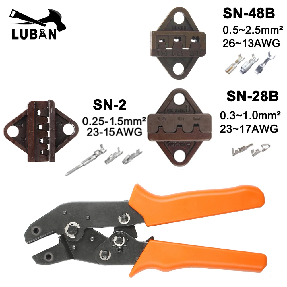 crimping pliers jaw (jaw width 6mm/pliers 190mm) for TAB 2.8 4.8 6.3/C3 XH2.54 3.96 2510 plug spring SN-48B SN-28B SN-2