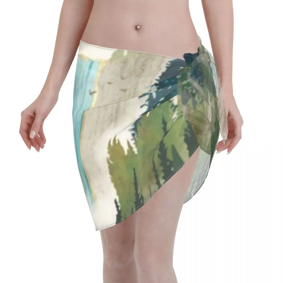 

Promotion Waterfall Vista Women's Beach Wrap SkirtBeach Sunset Viewing Cover Up Dress