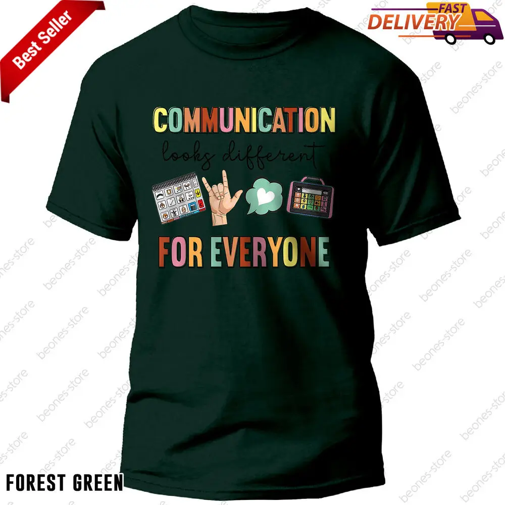 Communication Looks Different for Everyone Therapy T-Shirt for Womens