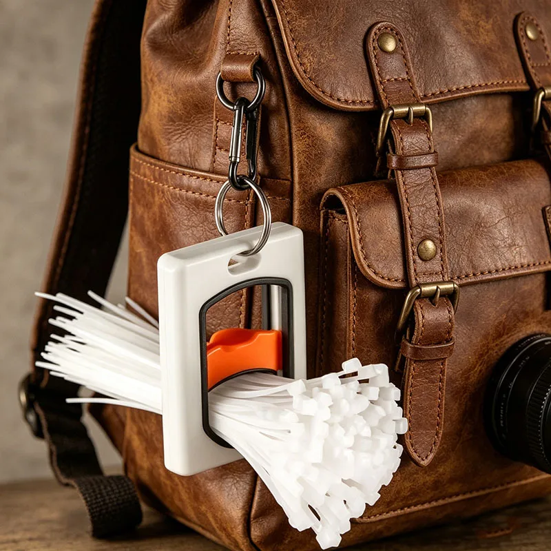 

Fluorescent Cable Tie Organizer Plastic Cable Tie Holder Portable Cable Tie Storage Tool Key Chain Wiring Accessories