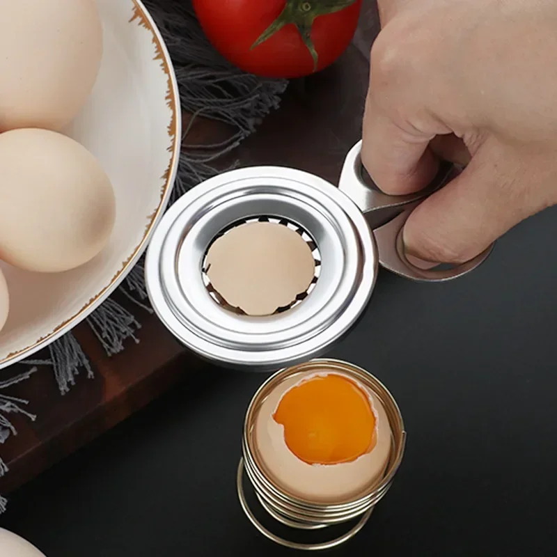 Stainless Steel Boiled Egg Shell Topper Cutter Snipper Opener Kitchen Gadget Home Essential Egg Cracker Stripper Cooking Tool