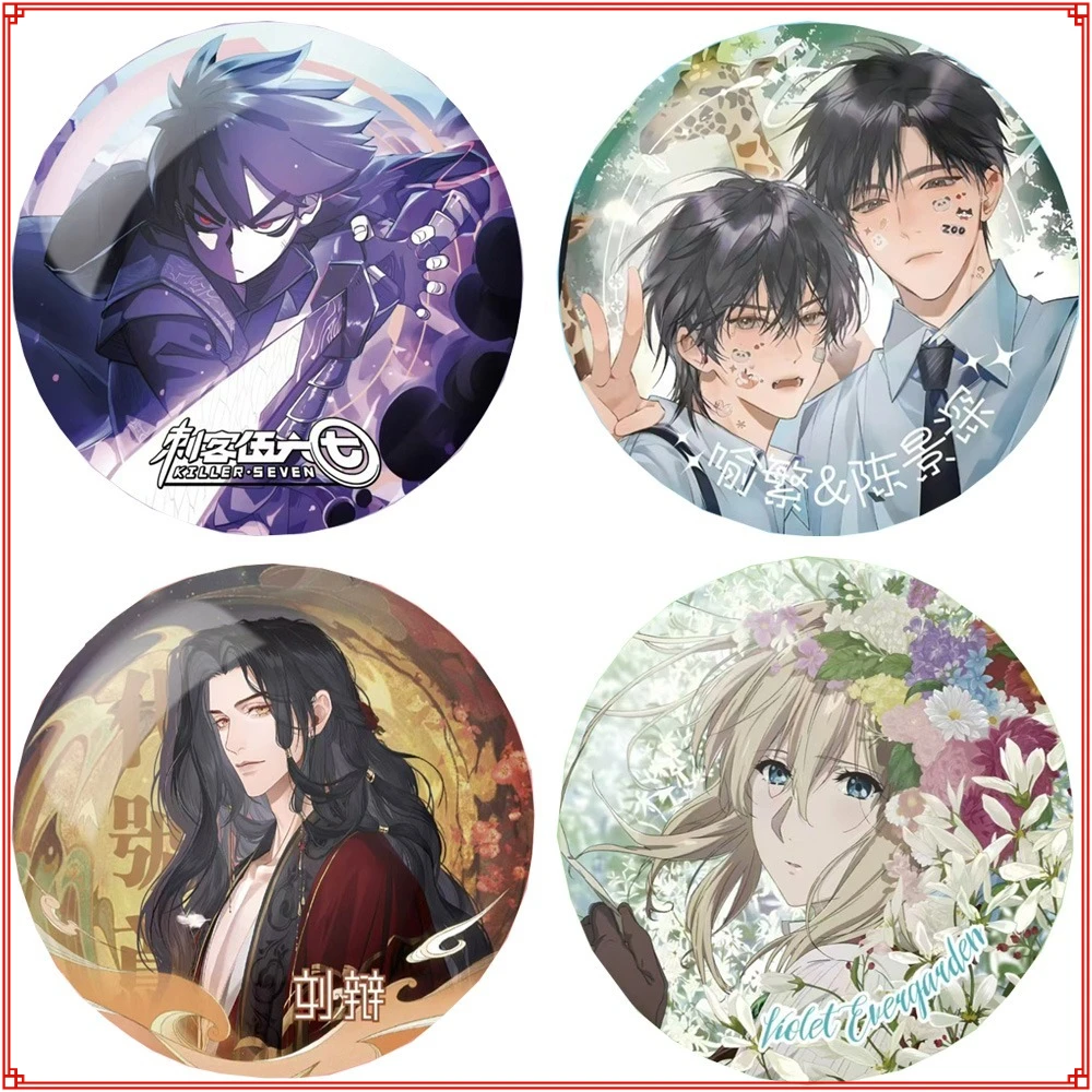 

Hot Sales Cartoon Anime Peripheral Characters Badge Round Brooches for Backpack Accessories Exquisite Collection Gifts for Kids