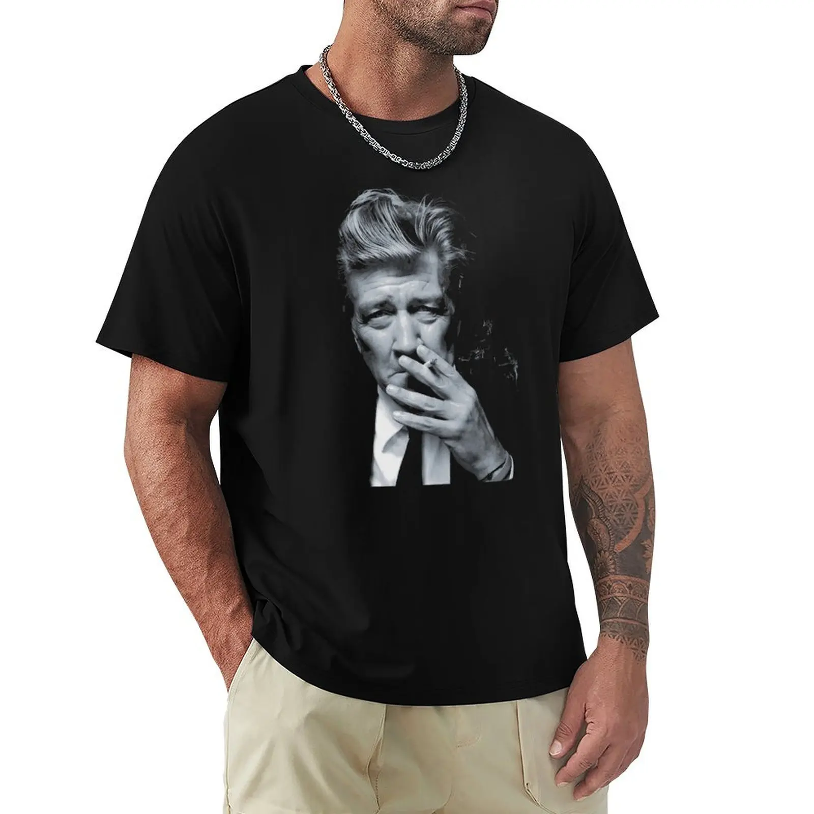 

David Lynch Retro T-Shirt plus size tops shirts graphic big and tall t shirts for men