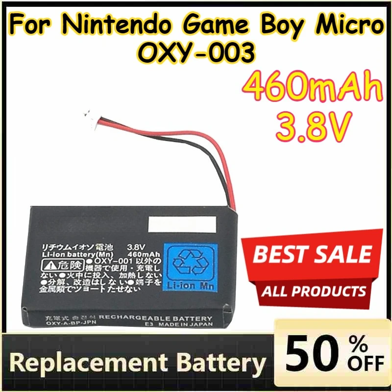 

460mAh 3.8V Replaceable Lithium Battery for Nintendo Game Boy Micro OXY-003 OXY-001 Games Battery Batteries Accessories