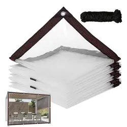 Tarpaulin Transparent 1x3/1x4/1x5/2x3/2x4m Clear Waterproof Tarp PE Rainproof Cover For Plants Patio Uv-Ray Balcony Garden