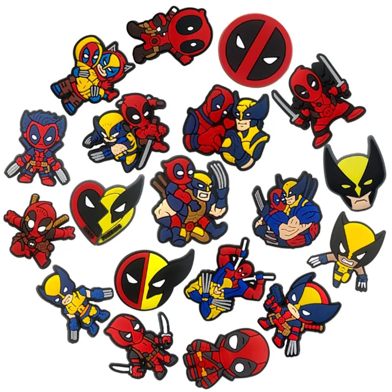 MINISO Deadpool Wolverine Marvel Shoe Charms PVC Accessories DIY Shoe Decoration For Clogs Sandal Garden Buckle X-mas Gifts