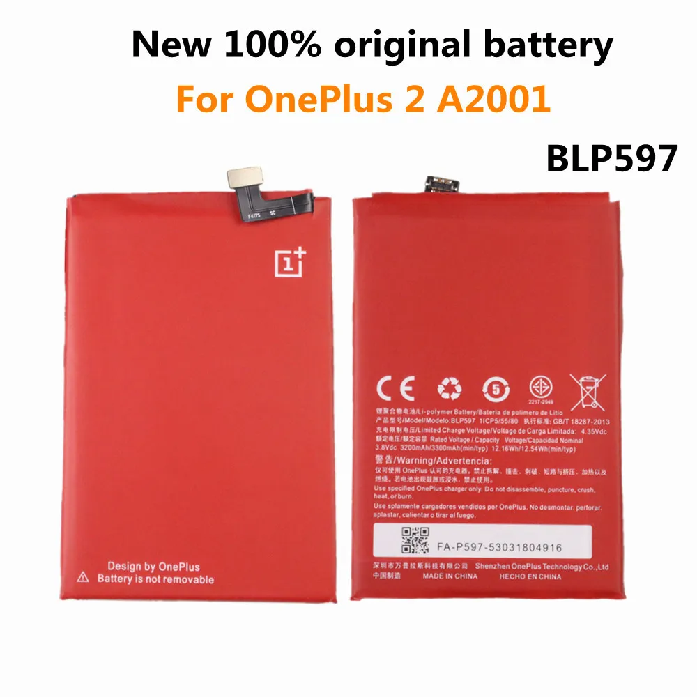 

Новый оригинальный аккумулятор BLP597 3300 мАч для 1 + Oneplus 2 One Plus 2 A2001