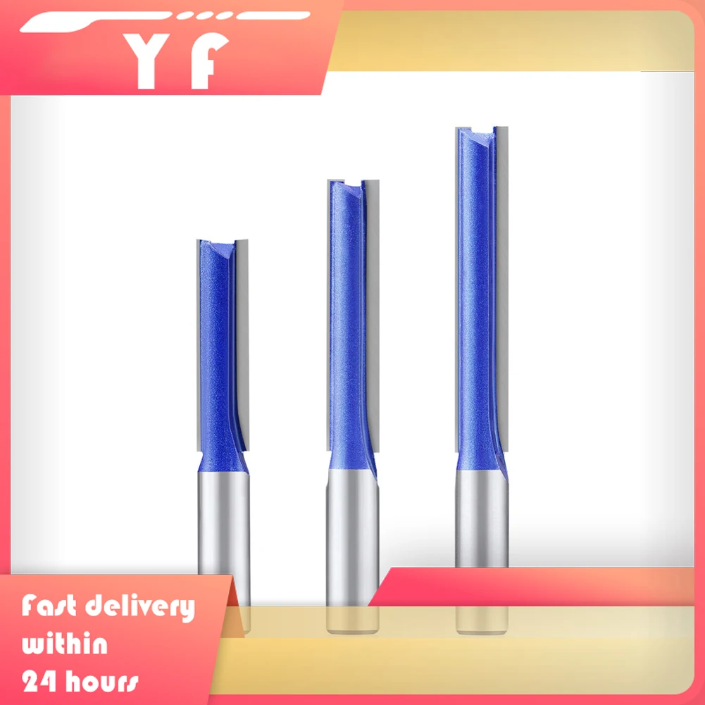 

Набор удлиненных прямых фрез 1/2 дюйма с твердосплавным наконечником для деревообработки, фреза с хвостовиком и подшипником