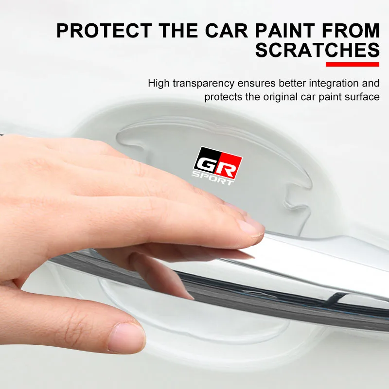 4 قطعة شريط حماية جسم السيارة مقبض باب السيارة السلطانية المضادة للخدش ملصق لتويوتا يارس RAV4 كورولا هايلكس GR غازو سباق