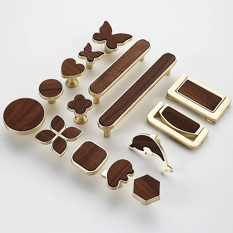 

Nordic Walnut Shoe Cabinet Drawer Furniture Simple Cabinet Wardrobe Single Hole Handle Butterfly Square Door Handle Hardware